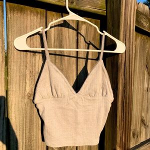 Light Grey Knit Cropped Top